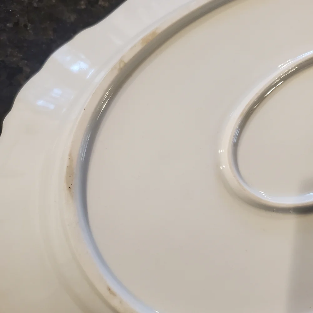 Vintage Edelstein Bavaria Carmen 15" oval china platter pink and grey floral - Picture 8 of 8